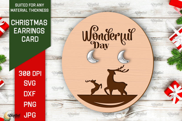 Christmas Earrings Card LaserCut. Earrings Holder SVG Design SVG Evgenyia Guschina 