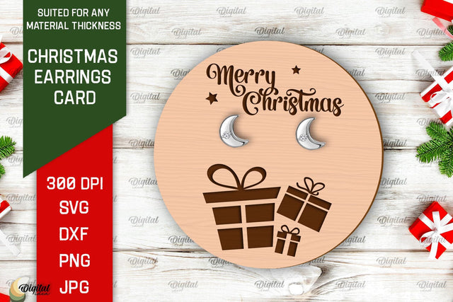 Christmas Earrings Card LaserCut. Earrings Holder SVG Design SVG Evgenyia Guschina 