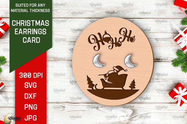 Christmas Earrings Card LaserCut. Earrings Holder SVG Design SVG Evgenyia Guschina 