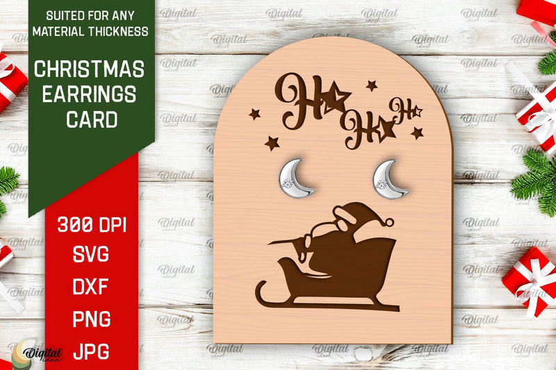 Christmas Earrings Card LaserCut. Earrings Holder SVG Design SVG Evgenyia Guschina 