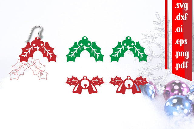 Christmas Earrings | Christmas Jewelry | Christmas Keychain SVG zafrans studio 