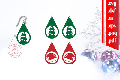Christmas Earrings | Christmas Jewelry | Christmas Keychain SVG zafrans studio 