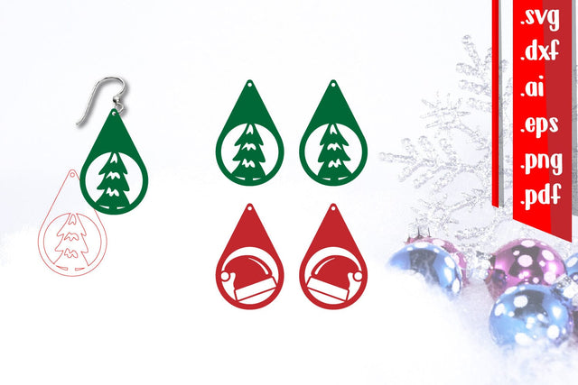 Christmas Earrings | Christmas Jewelry | Christmas Keychain SVG zafrans studio 