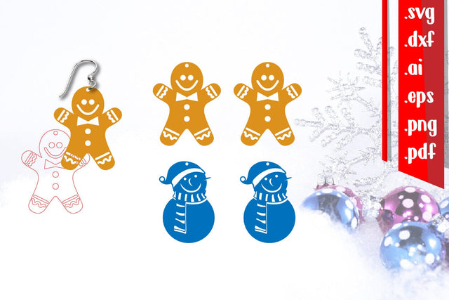 Christmas Earrings | Christmas Jewelry | Christmas Keychain SVG zafrans studio 