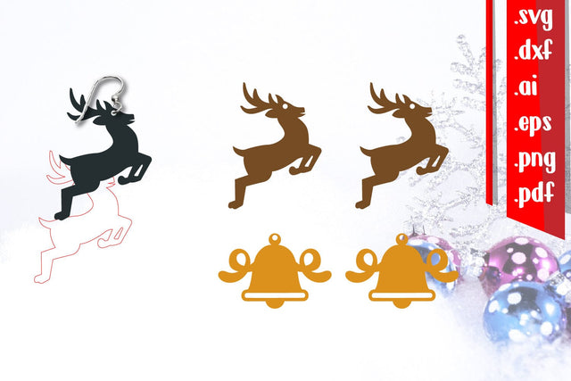 Christmas Earrings | Christmas Jewelry | Christmas Keychain SVG zafrans studio 