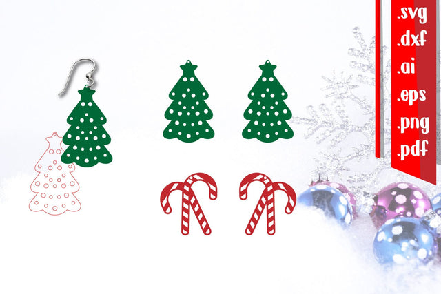 Christmas Earrings | Christmas Keychain SVG zafrans studio 