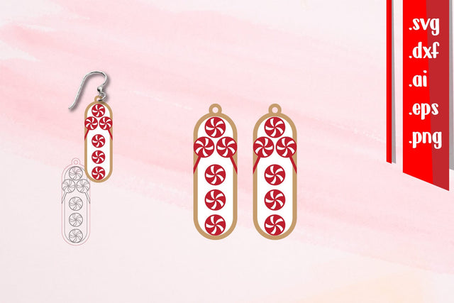 Christmas Earrings | Cut and Score Earrings SVG zafrans studio 