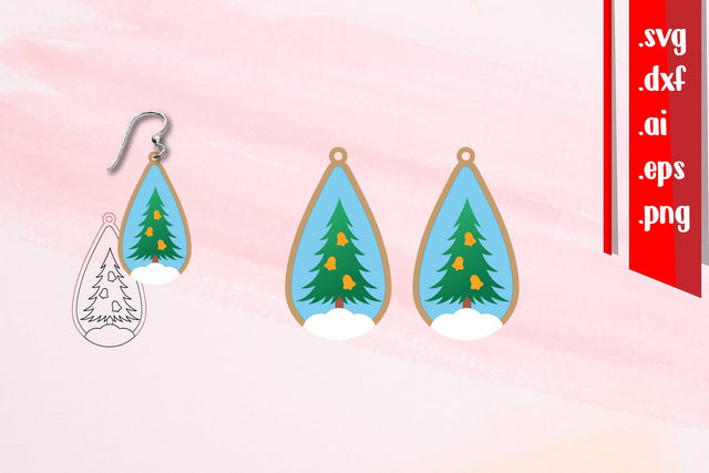 Christmas Earrings | Cut and Score Earrings SVG zafrans studio 