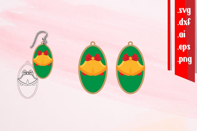 Christmas Earrings | Cut and Score Earrings SVG zafrans studio 