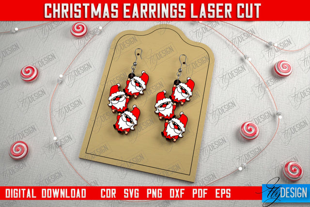 Christmas Earrings | Jewelry | Christmas Gift | Holiday Gift Idea | CNC File SVG Fly Design 