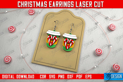 Christmas Earrings | Jewelry | Christmas Gift | Holiday Gift Idea | CNC File SVG Fly Design 