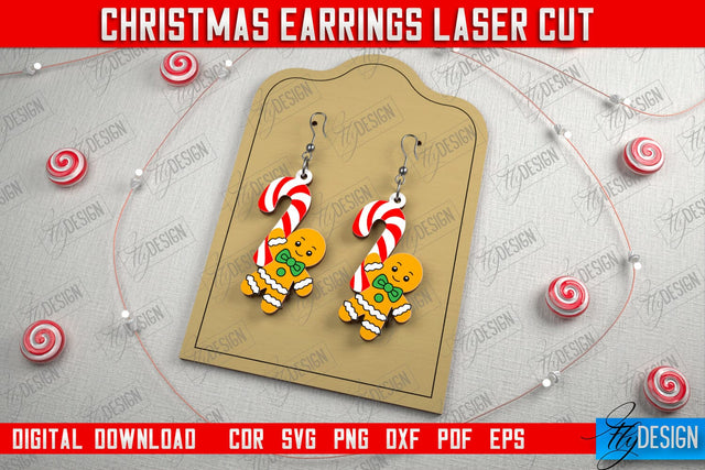 Christmas Earrings | Jewelry | Christmas Gift | Holiday Gift Idea | CNC File SVG Fly Design 