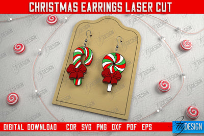 Christmas Earrings | Jewelry | Christmas Gift | Holiday Gift Idea | CNC File SVG Fly Design 