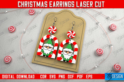 Christmas Earrings | Jewelry | Christmas Gift | Holiday Gift Idea | CNC File SVG Fly Design 