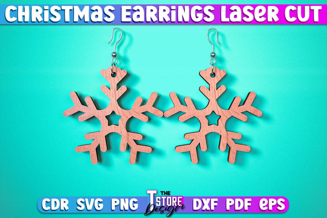 Christmas Earrings | Jewelry Design | Christmas Gift Idea | CNC File SVG The T Store Design 