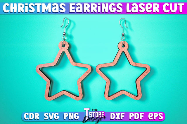 Christmas Earrings | Jewelry Design | Christmas Gift Idea | CNC File SVG The T Store Design 