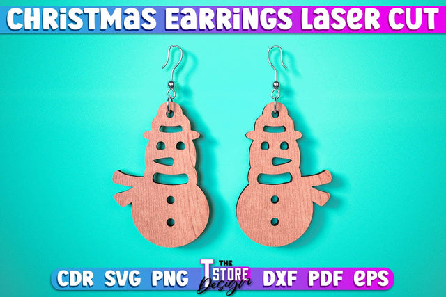 Christmas Earrings | Jewelry Design | Christmas Gift Idea | CNC File SVG The T Store Design 