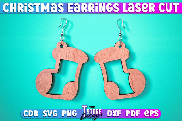 Christmas Earrings | Jewelry Design | Christmas Gift Idea | CNC File SVG The T Store Design 