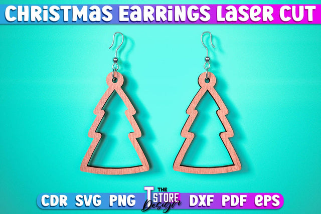 Christmas Earrings | Jewelry Design | Christmas Gift Idea | CNC File SVG The T Store Design 