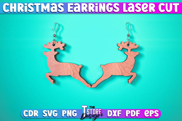 Christmas Earrings | Jewelry Design | Christmas Gift Idea | CNC File SVG The T Store Design 
