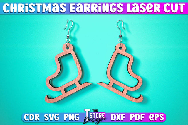 Christmas Earrings | Jewelry Design | Christmas Gift Idea | CNC File SVG The T Store Design 