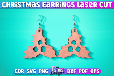 Christmas Earrings | Jewelry Design | Christmas Gift Idea | CNC File SVG The T Store Design 