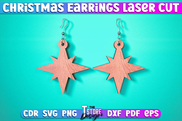 Christmas Earrings | Jewelry Design | Christmas Gift Idea | CNC File SVG The T Store Design 
