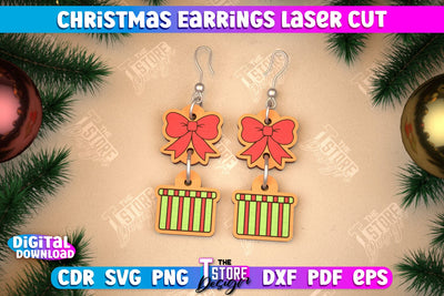 Christmas Earrings | Jewelry Design | Christmas Gift Idea | CNC File SVG The T Store Design 