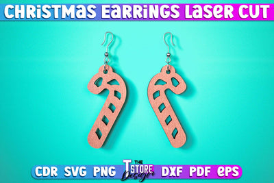 Christmas Earrings | Jewelry Design | Christmas Gift Idea | CNC File SVG The T Store Design 