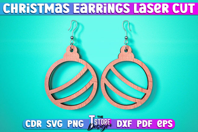 Christmas Earrings | Jewelry Design | Christmas Gift Idea | CNC File SVG The T Store Design 