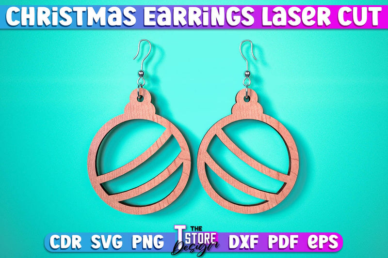 Christmas Earrings | Jewelry Design | Christmas Gift Idea | CNC File SVG The T Store Design 