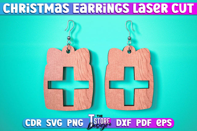 Christmas Earrings | Jewelry Design | Christmas Gift Idea | CNC File SVG The T Store Design 