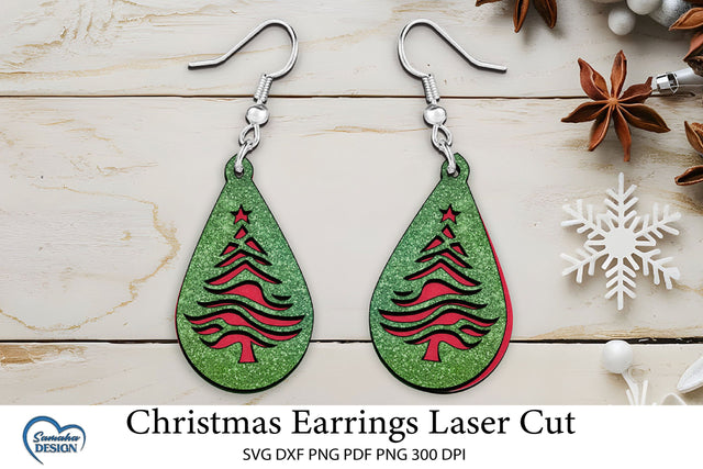 Christmas Earrings Laser Cut. Christmas Ball Laser Cut. SVG Samaha Design 