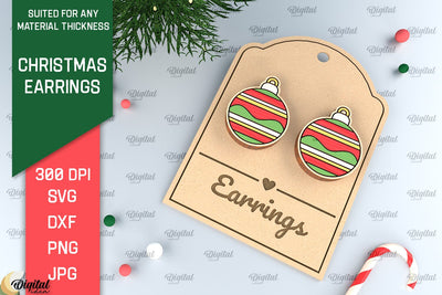 Christmas Earrings Laser Cut. Christmas Jewelry SVG SVG Evgenyia Guschina 