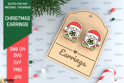 Christmas Earrings Laser Cut. Christmas Jewelry SVG SVG Evgenyia Guschina 