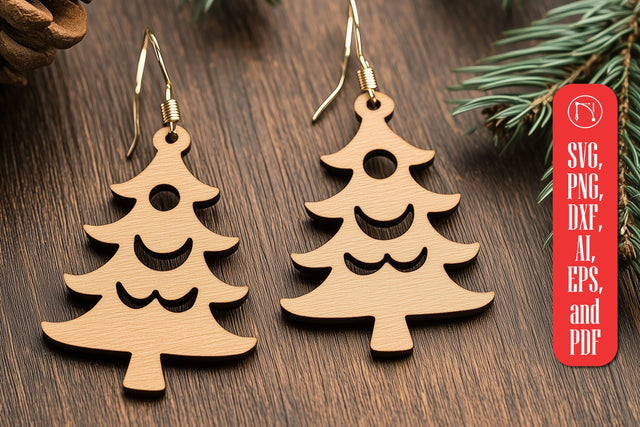 Christmas Earrings Laser Cut SVG Cut File SVG MD JOYNAL ABDIN 