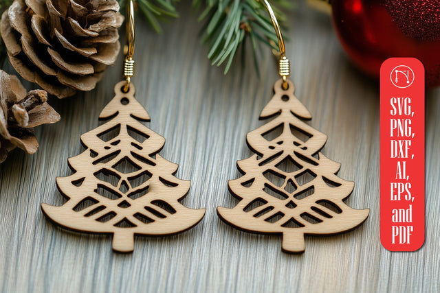 Christmas Earrings Laser Cut SVG Cut File SVG MD JOYNAL ABDIN 
