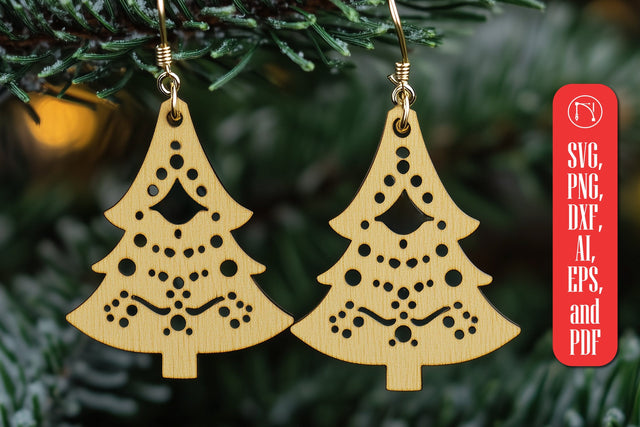 Christmas Earrings Laser Cut SVG Cut File SVG MD JOYNAL ABDIN 