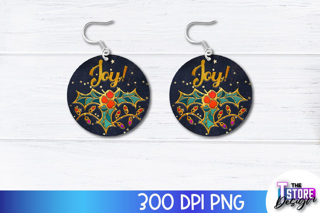 Christmas Earrings Sublimation Design | Accessories PND Design | Earrings PNG Sublimation The T Store Design 