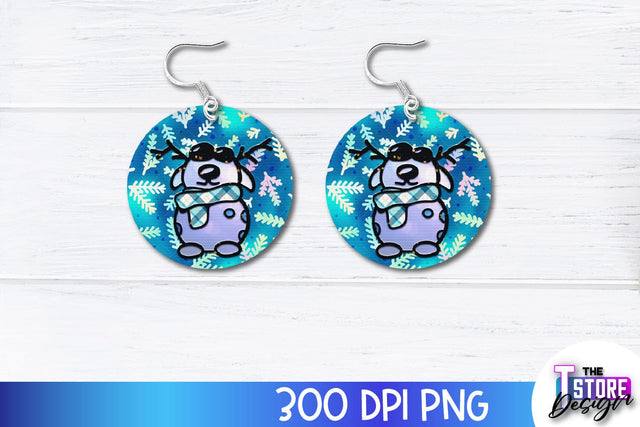 Christmas Earrings Sublimation Design | Accessories PND Design | Earrings PNG Sublimation The T Store Design 