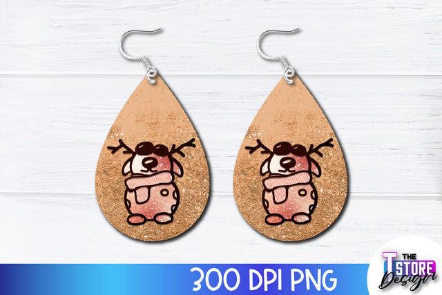 Christmas Earrings Sublimation Design | Accessories PND Design | Earrings PNG Sublimation The T Store Design 