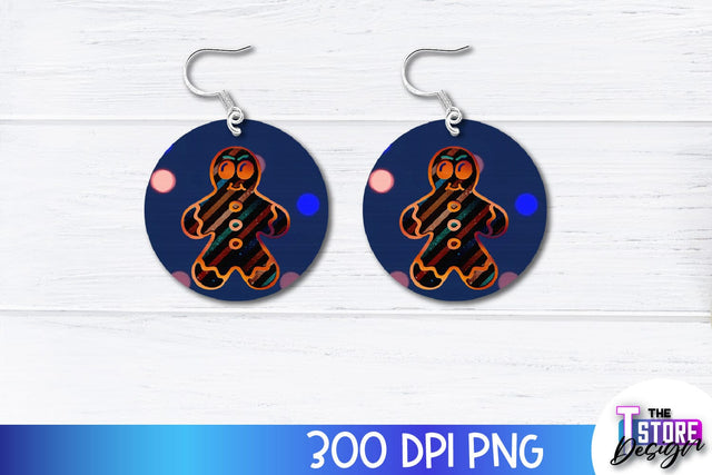 Christmas Earrings Sublimation Design | Accessories PND Design | Earrings PNG Sublimation The T Store Design 