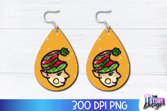 Christmas Earrings Sublimation Design | Accessories PND Design | Earrings PNG Sublimation The T Store Design 