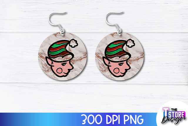 Christmas Earrings Sublimation Design | Accessories PND Design | Earrings PNG Sublimation The T Store Design 