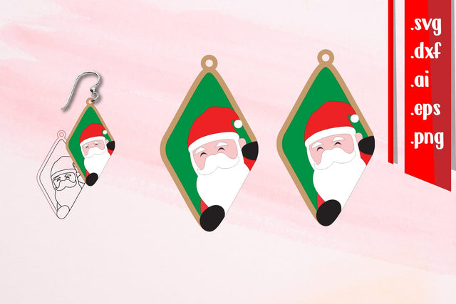 Christmas Earrings|Cut and Score Earrings SVG zafrans studio 