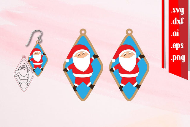 Christmas Earrings|Cut and Score Earrings SVG zafrans studio 