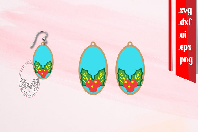 Christmas Earrings|Cut and Score Earrings SVG zafrans studio 