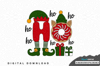 Christmas elf and donut sublimation png design Sublimation Regulrcrative 
