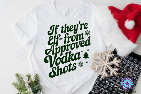 Christmas elf Approved Vodka Shots SVG , Christmas T shirt, Christmas Illustration SVG FiveStarCrafting 
