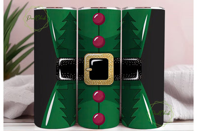 Christmas Elf Costume 20oz Tumbler Wrap Sublimation PixelChick 
